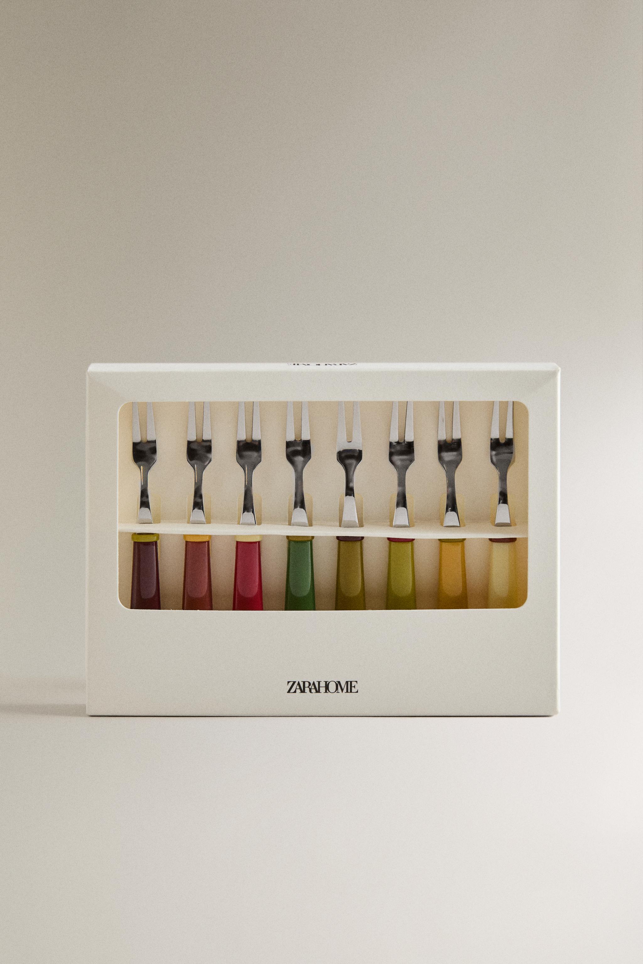 LOT DE MINI-FOURCHETTES EN RÉSINE COULEURS (LOT DE 8)